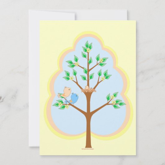 鳥族のベビーシャワー招待状 招待状 (裏面)