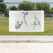 鳥日本のの幟の木版プリント 横断幕 (インサイチュ)