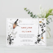 鳥日本の枝のヴィンテージ離れ 招待状 (スタンド正面)