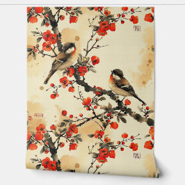 鳥日本の花 壁紙