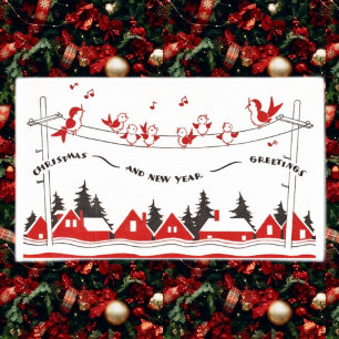鳥歌のクリスマス 長方形シール