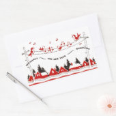 鳥歌のクリスマス 長方形シール (封筒)