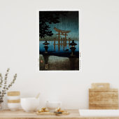 鳥湖の情景浮世絵 ポスター (キッチン)