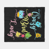 鳥熱狂するの女鳥の恋人が鳥見る フリースブランケット (正面(横))