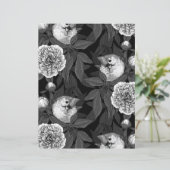 鳥牡丹の花モノクロ灰色 (スタンド正面)