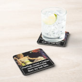 鳥独身ののヴィンテージを持つ女おもしろい性 コースター (右側)