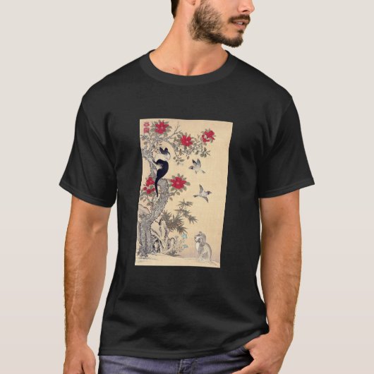 鳥猫犬伊藤若中 Tシャツ (正面)