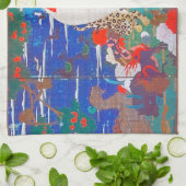 鳥獣・花草図右 キッチンタオル (折り畳み)