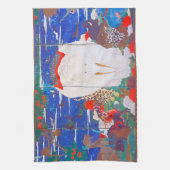 鳥獣・花草図右 キッチンタオル (縦)