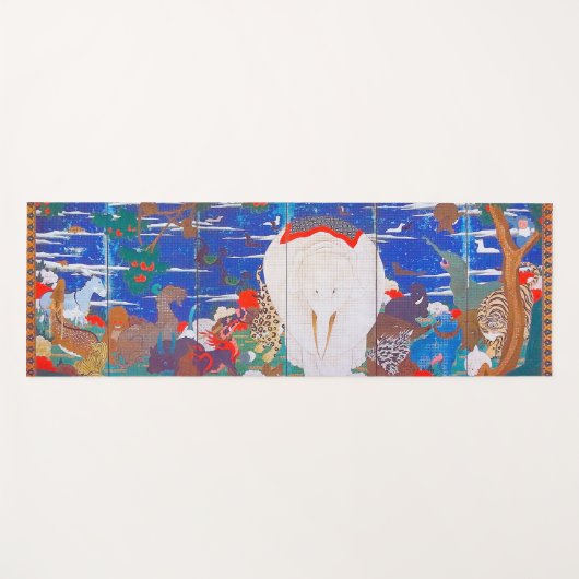 鳥獣・花草図右 ヨガマット (正面(横))