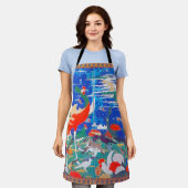 鳥獣・草花離れ集集 エプロン (着用した状態)