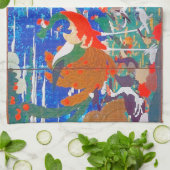 鳥獣・草花離れ集集 キッチンタオル (折り畳み)