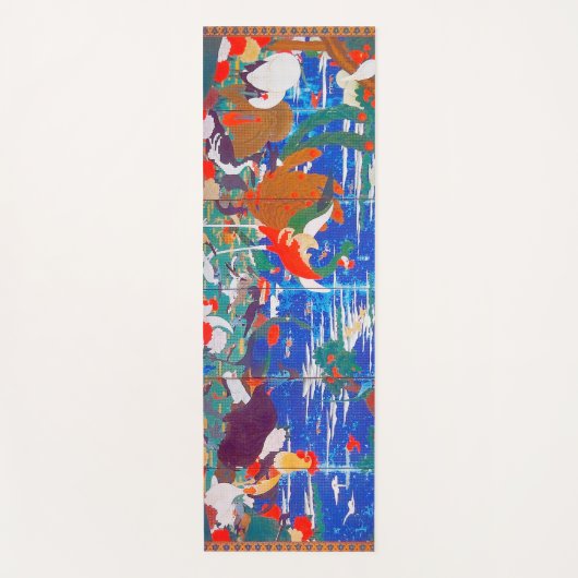 鳥獣・草花離れ集集 ヨガマット (正面)