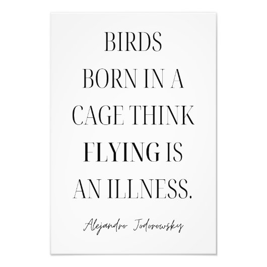 鳥生まれが檻に入ってい飛んでいるるのは病気だ | フォトプリント            (正面)