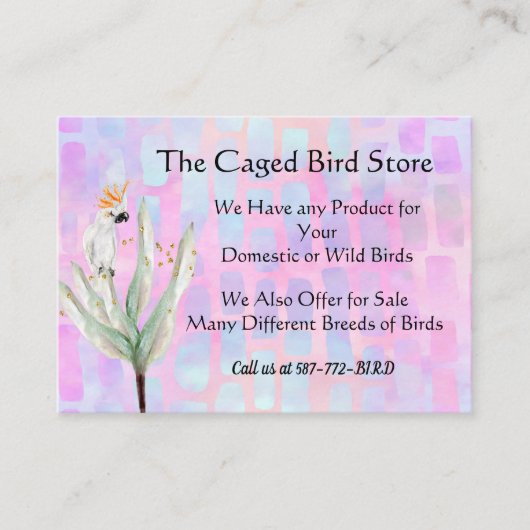 鳥画像付き小売店舗名刺 名刺 (正面)