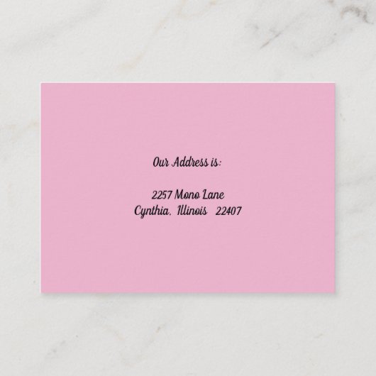 鳥画像付き小売店舗名刺 名刺 (裏面)