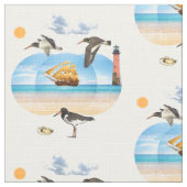 鳥監視人のミヤコドリ族 ファブリック (クローズアップ)