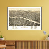 鳥瞰図ロックフォードイリノイ(1880) キャンバスプリント (インサイチュ (リビング))
