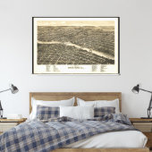 鳥瞰図ロックフォードイリノイ(1880) キャンバスプリント (インサイチュ (寝室))