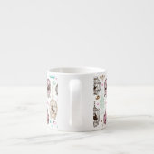 鳥籠愛は背景パターンをからかいます エスプレッソカップ (裏面)