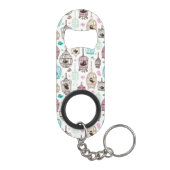 鳥籠愛は背景パターンをからかいます キーホルダー栓抜き (裏面)