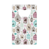 鳥籠愛は背景パターンをからかいます クレジットカード栓抜き (裏面)