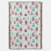 鳥籠愛は背景パターンをからかいます スローブランケット (正面縦)