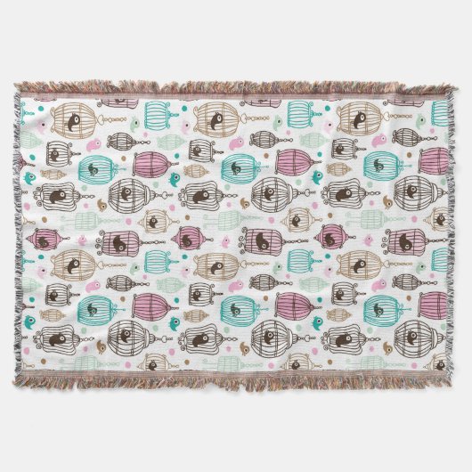 鳥籠愛は背景パターンをからかいます スローブランケット (正面)