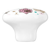 鳥籠愛は背景パターンをからかいます セラミックノブ (側面)