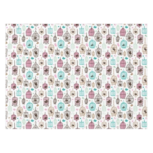 鳥籠愛は背景パターンをからかいます テーブルクロス (正面(横))