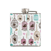 鳥籠愛は背景パターンをからかいます フラスク (裏面)