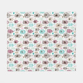 鳥籠愛は背景パターンをからかいます フリースブランケット (正面(横))