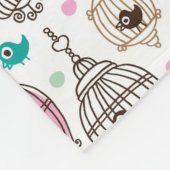 鳥籠愛は背景パターンをからかいます フリースブランケット (角)