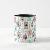 鳥籠愛は背景パターンをからかいます マグカップ (中央)