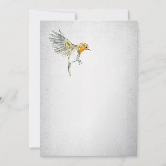 鳥素朴と巣の水の色のベビー散布 招待状 (裏面)