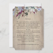 鳥素朴の誘いのフローラ枠 招待状 (裏面)