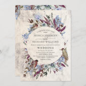 鳥素朴フローラ枠 招待状 (正面/裏面)