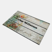 鳥素朴付き色彩の鮮やか木 ドアマット (アングル)