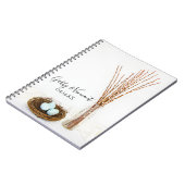 鳥素朴巣の卵とプッシー結婚柳 ノートブック (左側)