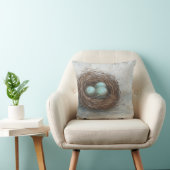 鳥素朴巣 – 青 クッション (椅子)