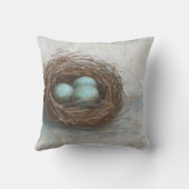 鳥素朴巣 – 青 クッション (裏面)