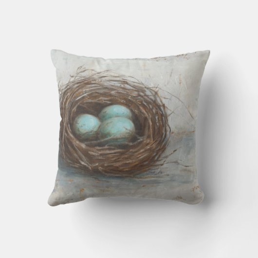 鳥素朴巣 – 青 クッション (裏面)