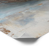 鳥素朴巣 – 青 ポスター (角)