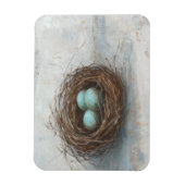 鳥素朴巣 – 青 マグネット (縦)