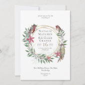 鳥素朴植物学ヴィンテージ 招待状 (正面)