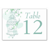 鳥結婚が鳥の緑のテーブル番号を開く テーブルナンバー (裏面)