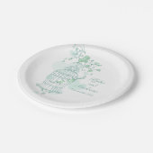 鳥結婚の鳥の緑のカスタム紙プレート ペーパープレート (アングル)