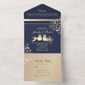 鳥結婚の オールインワン招待状 (内側)