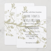 鳥結婚枝 招待状 (正面/裏面)