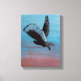 鳥絵画の日の出フクロウ キャンバスプリント
